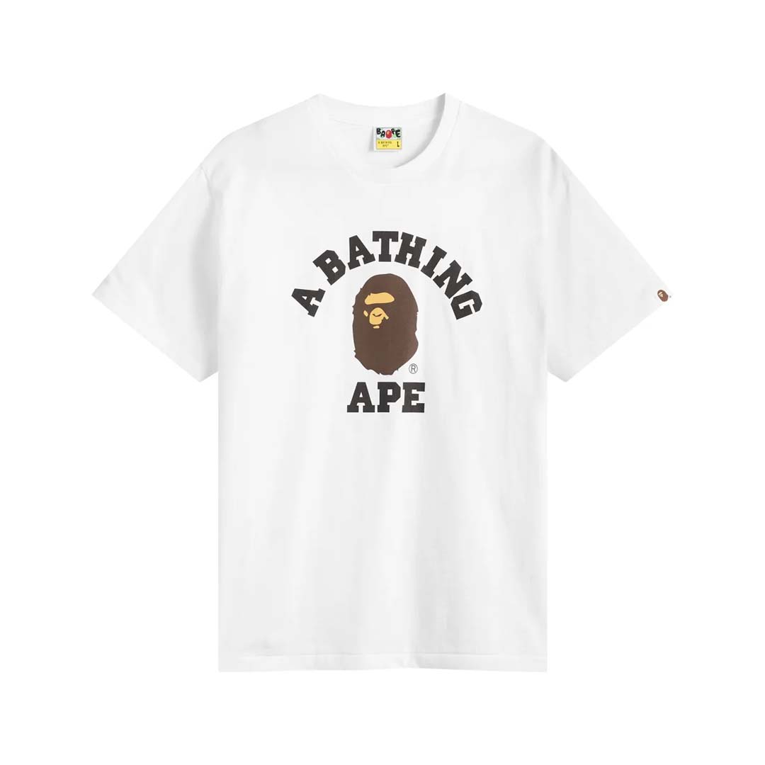 Bape College White Brown Tee by Bape - NWAHYPE No.1 for streetwear T-Shirts in USA
