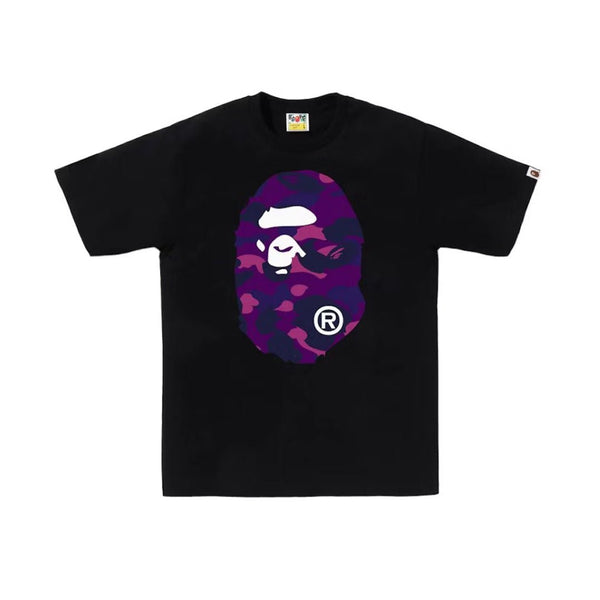BAPE Color Camo Big Ape Head Tee Black/Purple by Bape - NWAHype 1 for streetwear T-Shirts in USA