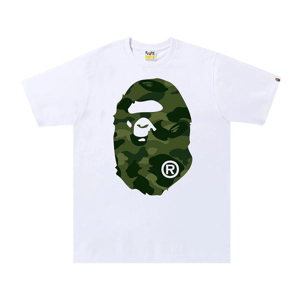 BAPE Color Camo Big Ape Head Tee White/Green by Bape - NWAHype 1 for streetwear T-Shirts in USA