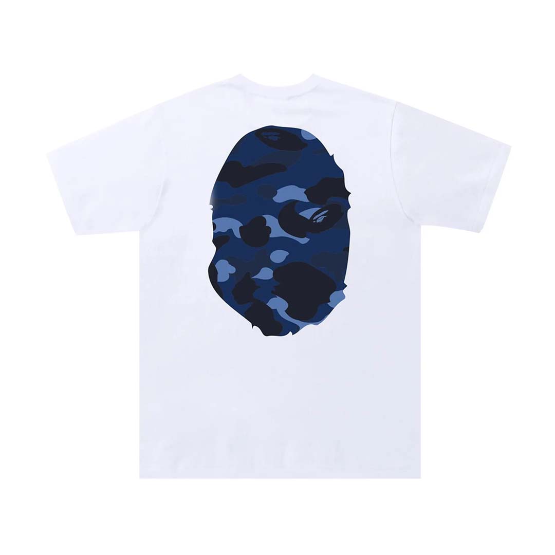 BAPE Color Camo Big Ape Head Tee 'White/Navy' by Bape - NWAHype 1 for streetwear T-Shirts in USA