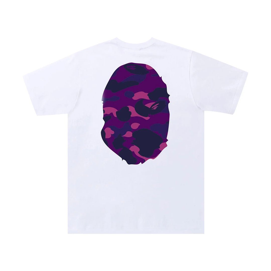 BAPe Color Camo Big Ape Head Tee White/Purple by Bape - NWAHype 1 for streetwear T-Shirts in USA