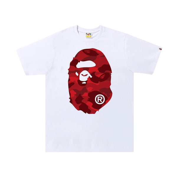 BAPE Color Camo Big Ape Head Tee 'White/Red' by Bape - NWAHype 1 for streetwear T-Shirts in USA