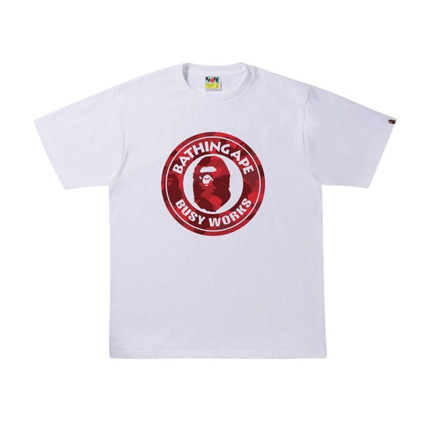 BAPE Color Camo Busy Works Tee (SS22) White Double Red by Bape - NWAHYPE No.1 for streetwear T-Shirts in USA