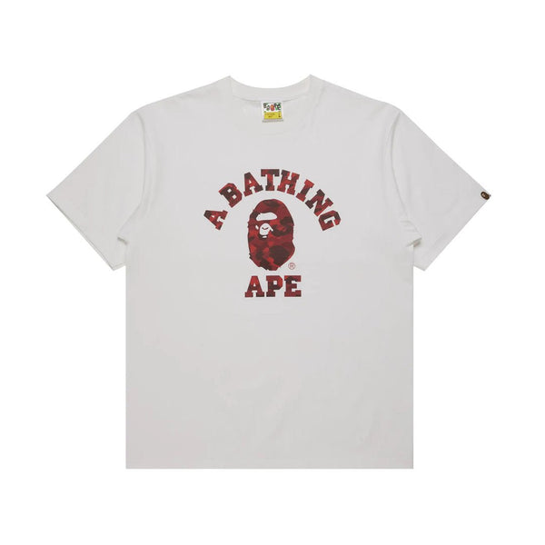 BAPE Color Camo College Tee 'White/Red' by Bape - NWAHype 1 for streetwear T-Shirts in USA