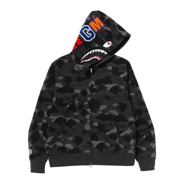 BAPE Color Camo Shark Full Zip Hoodie 'Grey/Black' by Bape - NWAHype No.1 for streetwear Hoodies in USA