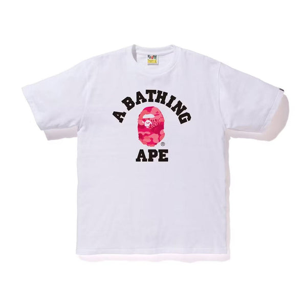 BAPE Fire Camo College Tee White/Pink by Bape - NWAHype 1 for streetwear T-Shirts in USA