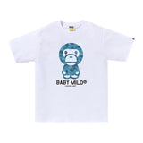 BAPE Honeycomb Camo Baby Milo Tee 'White/Blue' by Bape - NWAHype 1 for streetwear T-Shirts in USA