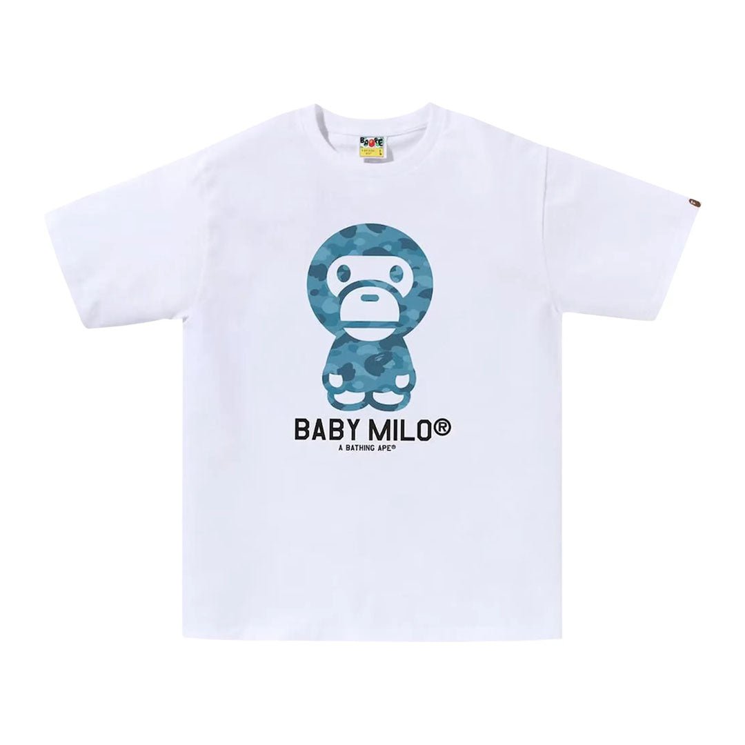 BAPE Honeycomb Camo Baby Milo Tee 'White/Blue' by Bape - NWAHype 1 for streetwear T-Shirts in USA