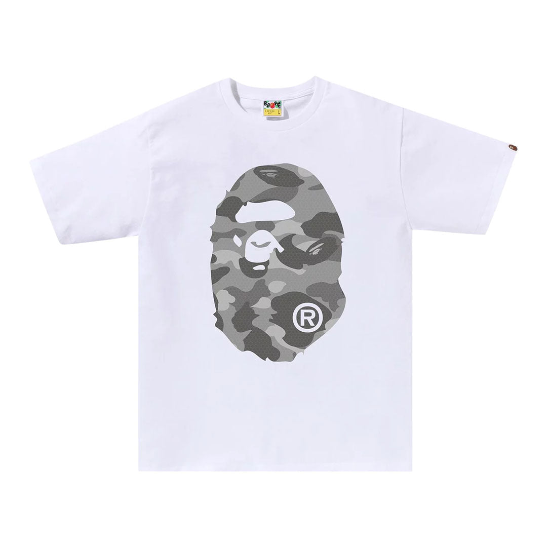 BAPE Honeycomb Camo Big Ape Head Tee White Grey by Bape - NWAHYPE No.1 for streetwear T-Shirts in USA