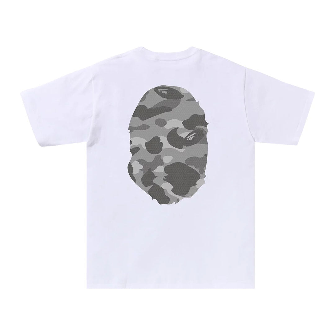 BAPE Honeycomb Camo Big Ape Head Tee White Grey by Bape - NWAHYPE No.1 for streetwear T-Shirts in USA