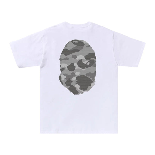 BAPE Honeycomb Camo Big Ape Head Tee White Grey by Bape - NWAHYPE No.1 for streetwear T-Shirts in USA