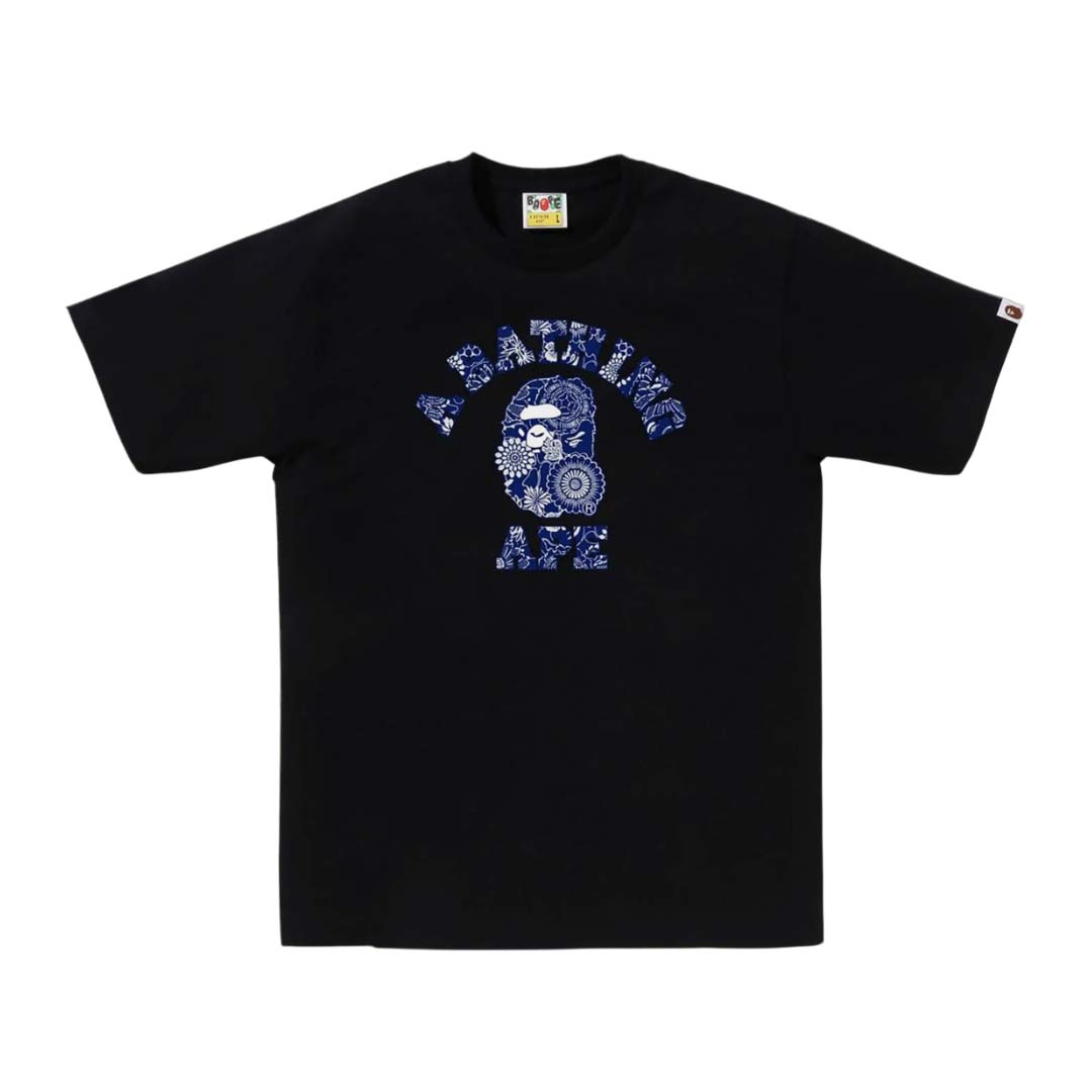 Bape Japanese Indigo Art Camo College Tee Black Navy by Bape - NWAHYPE No.1 for streetwear T-Shirts in USA