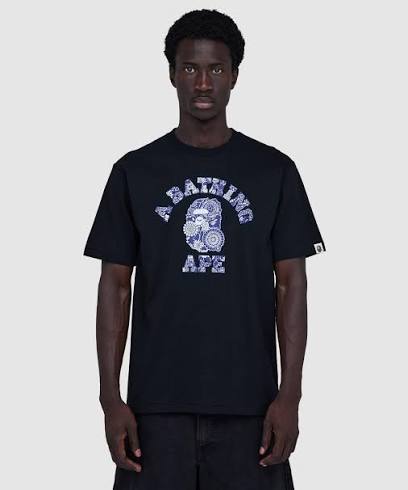 Bape Japanese Indigo Art Camo College Tee Black Navy by Bape - NWAHYPE No.1 for streetwear T-Shirts in USA