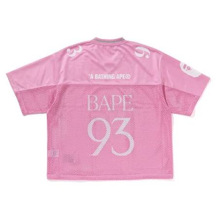 Bape Line Camo Multi Logo Relaxed Fit Football Jersey Pink by Bape - NWAHYPE No.1 for streetwear T-Shirts in USA