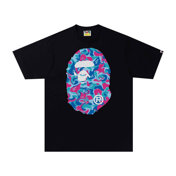 BAPE Marble Camo Big Ape Head Tee Black by Bape - NWAHype 1 for streetwear T-Shirts in USA
