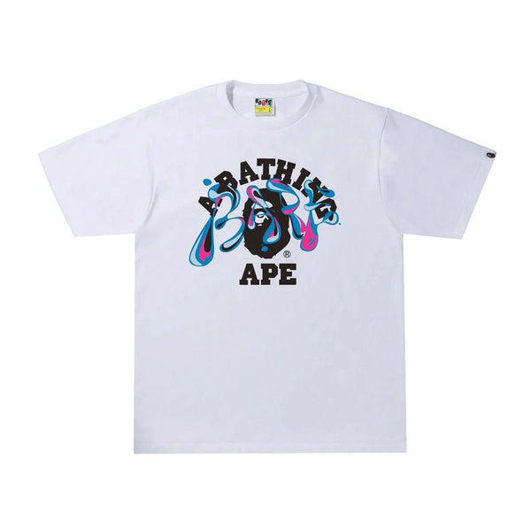 BAPE Marble Camo Liquid College Tee White by Bape - NWAHype 1 for streetwear T-Shirts in USA