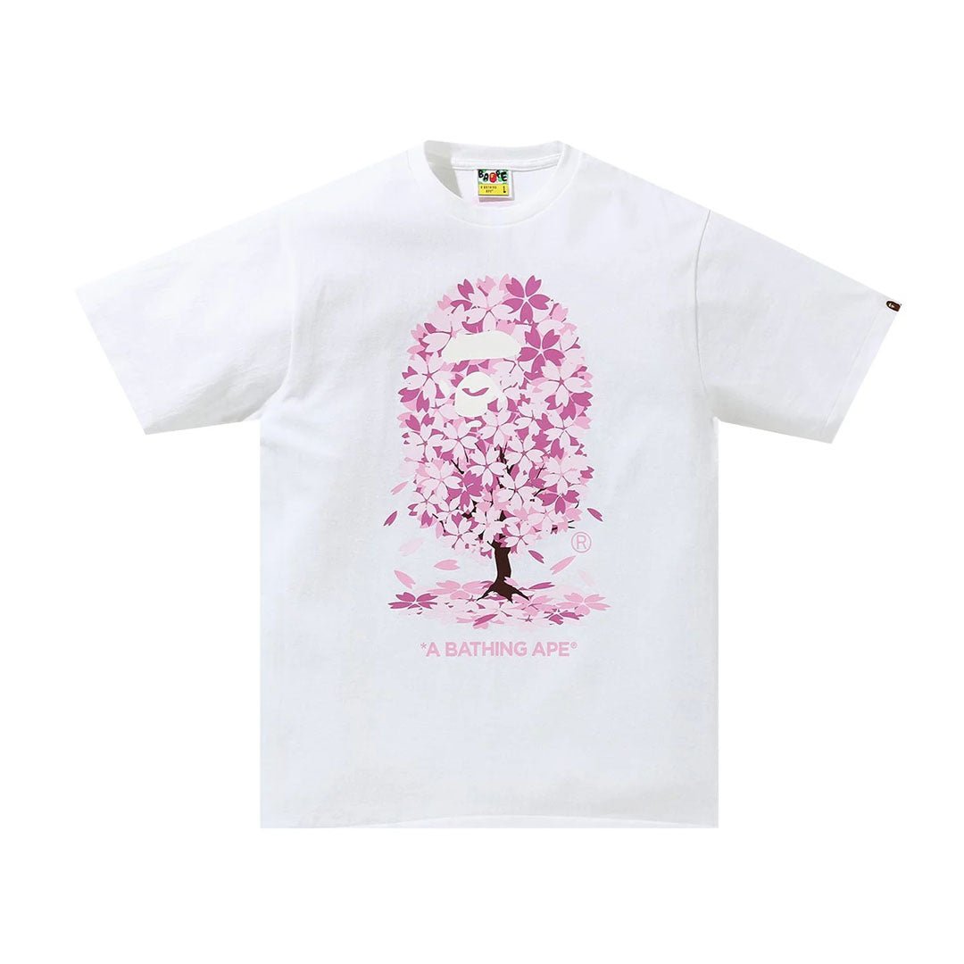 BAPE Pink Floral Ape head White Tee by Bape - NWAHype No.1 for streetwear T-Shirts in USA