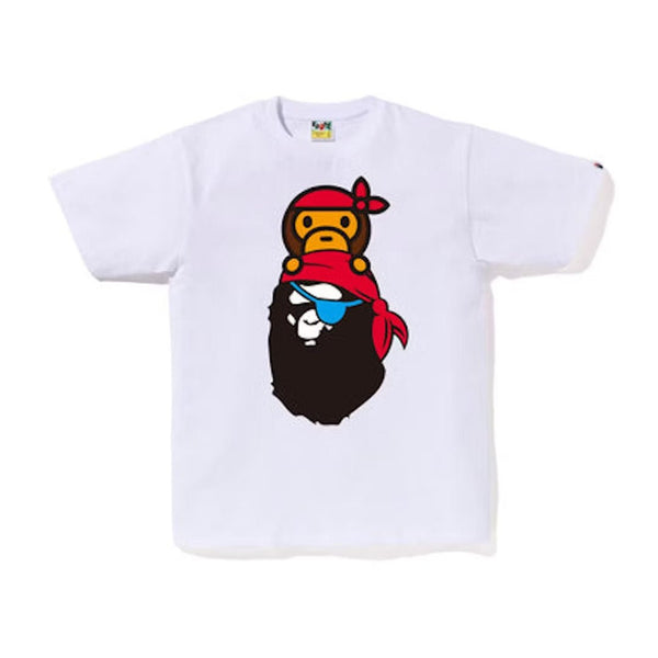 BAPE Pirate Milo On Ape Head Tee White by Bape - NWAHype 1 for streetwear T-Shirts in USA