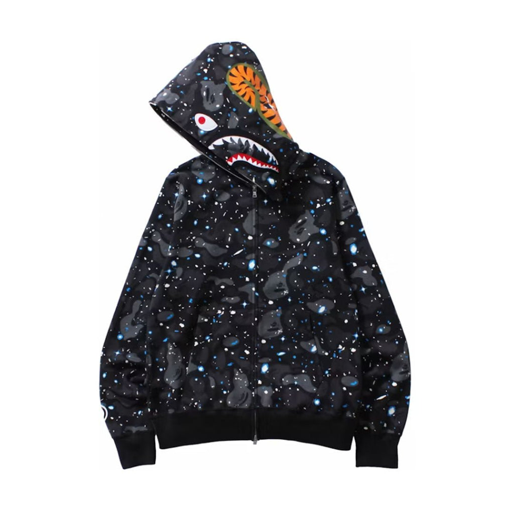 BAPE Relaxed Space Camo Full Zip Hoodie Black by Bape - NWAHype 1 for streetwear Hoodies in USA