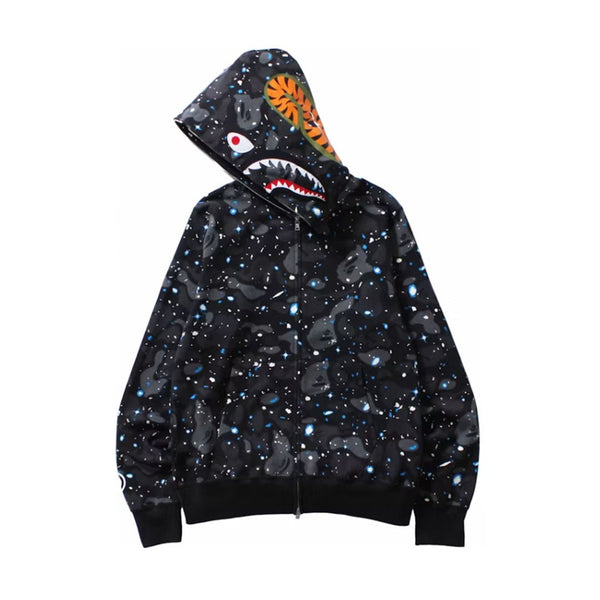 BAPE Relaxed Space Camo Full Zip Hoodie Black by Bape - NWAHype 1 for streetwear Hoodies in USA