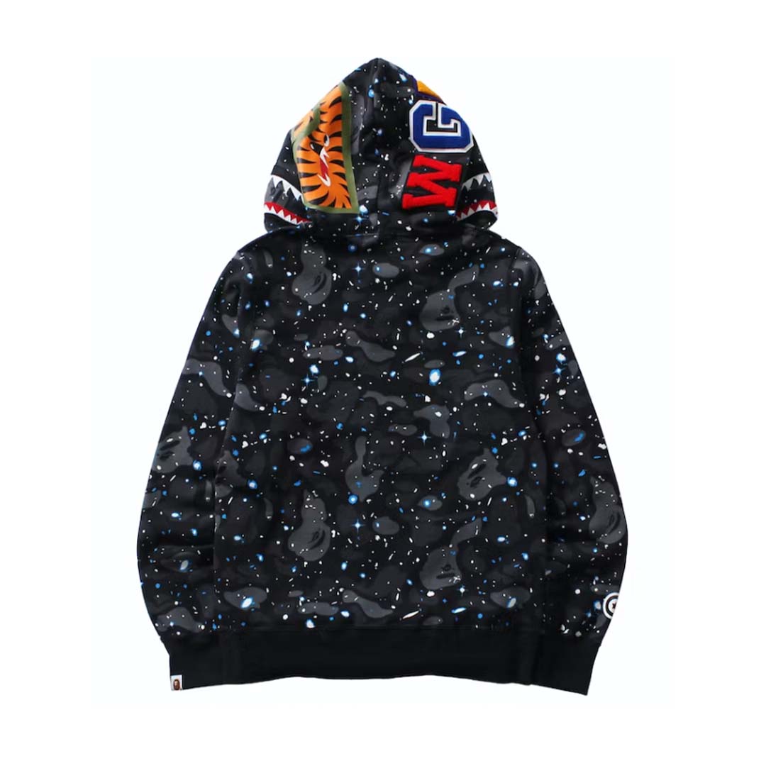 BAPE Relaxed Space Camo Full Zip Hoodie Black by Bape - NWAHype 1 for streetwear Hoodies in USA