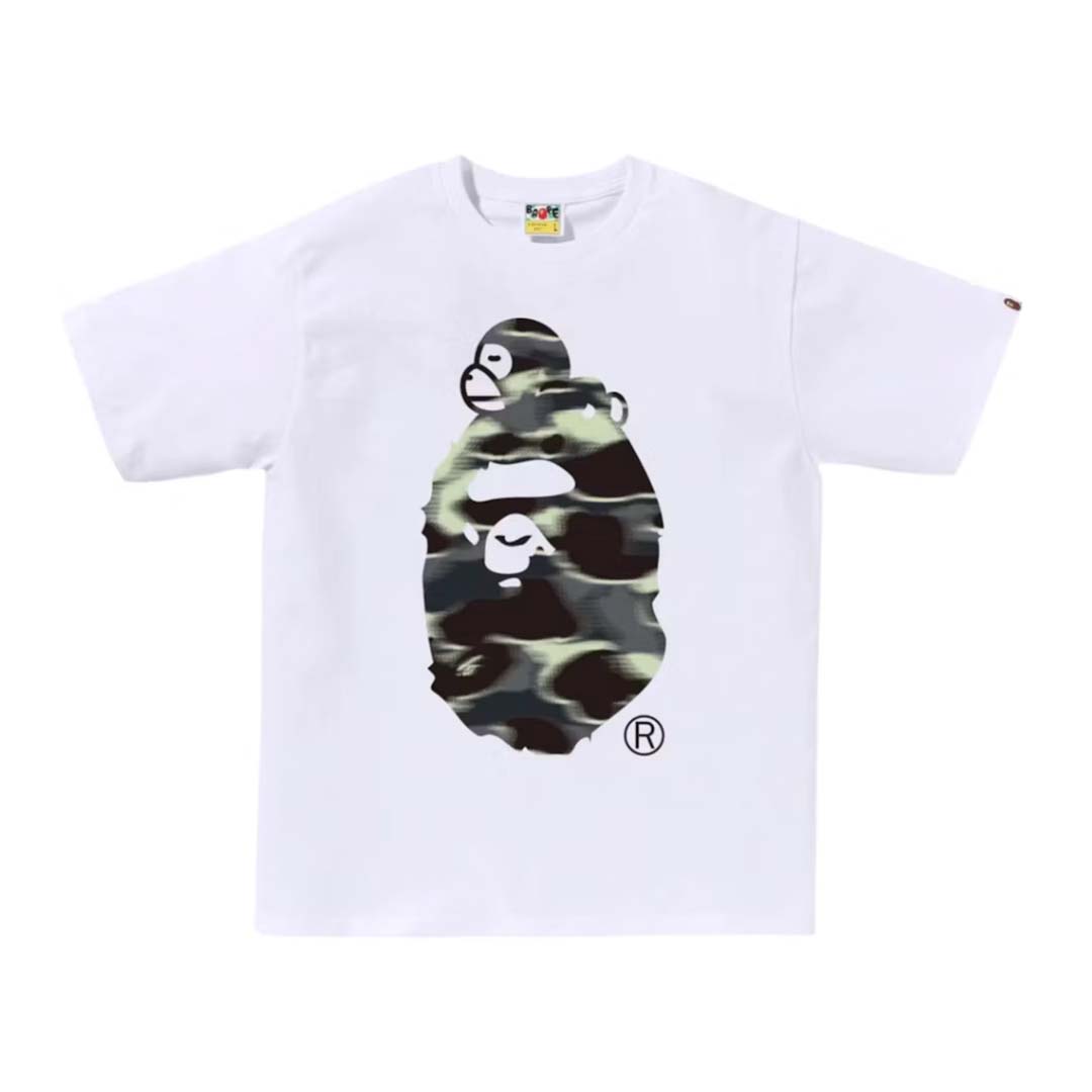Bape Screen Camo Milo Big Ape Head Tee White Black Green by Bape - NWAHYPE No.1 for streetwear T-Shirts in USA