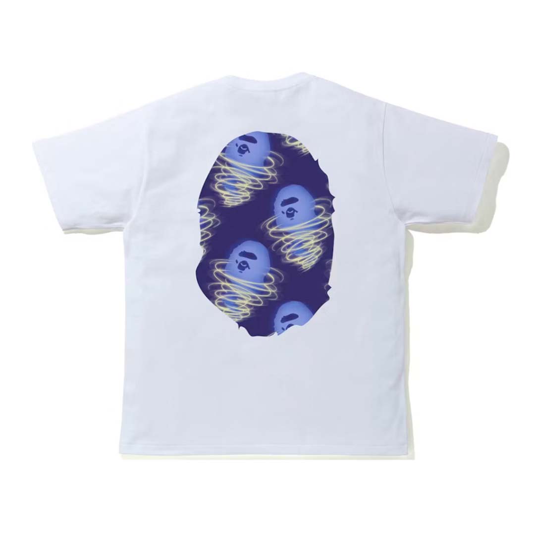Bape Storm Big Ape Head Tee White Purple by Bape - NWAHYPE No.1 for streetwear T-Shirts in USA