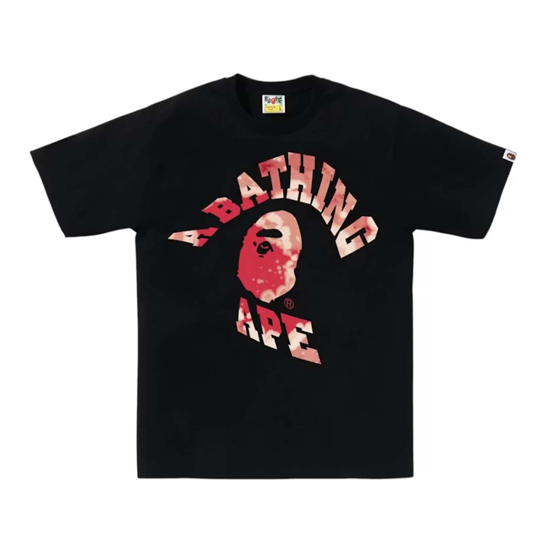 BAPE Tie Dye Twist College Tee Black Red by Bape - NWAHYPE No.1 for streetwear T-Shirts in USA