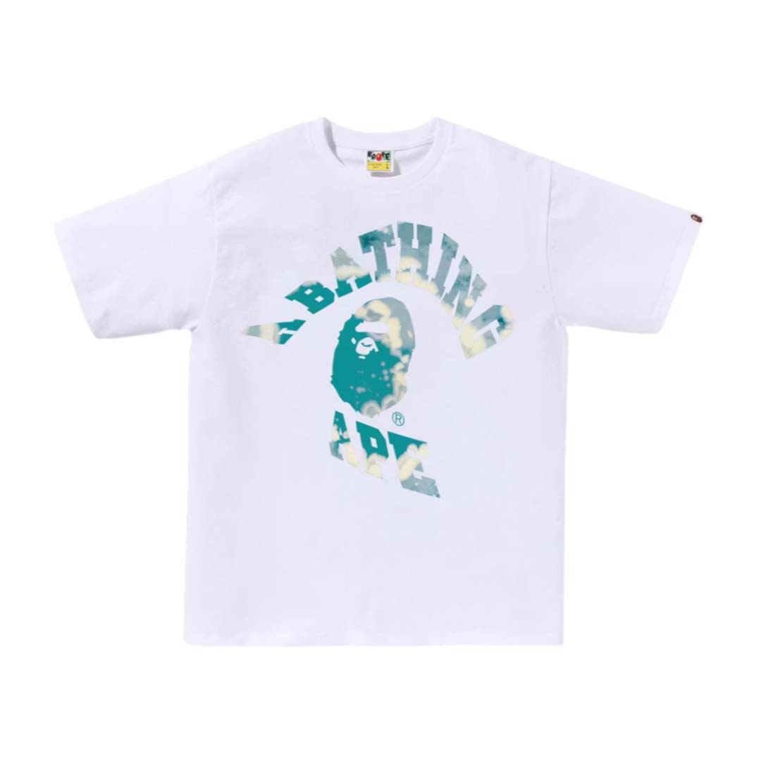 BAPE Tie Dye Twist College Tee White Blue by Bape - NWAHYPE No.1 for streetwear T-Shirts in USA