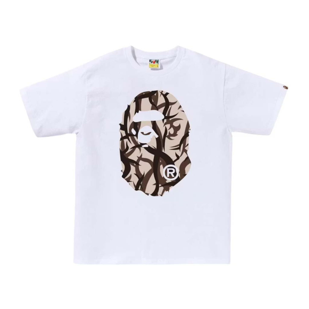 BAPE Trial Camo Big Ape Head Tee White/Beige by Bape - NWAHYPE No.1 for streetwear T-Shirts in USA