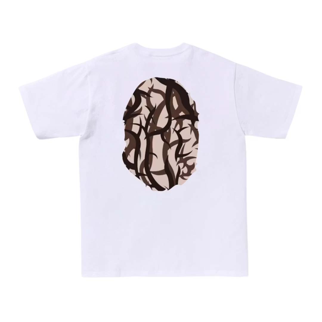 BAPE Trial Camo Big Ape Head Tee White/Beige by Bape - NWAHYPE No.1 for streetwear T-Shirts in USA