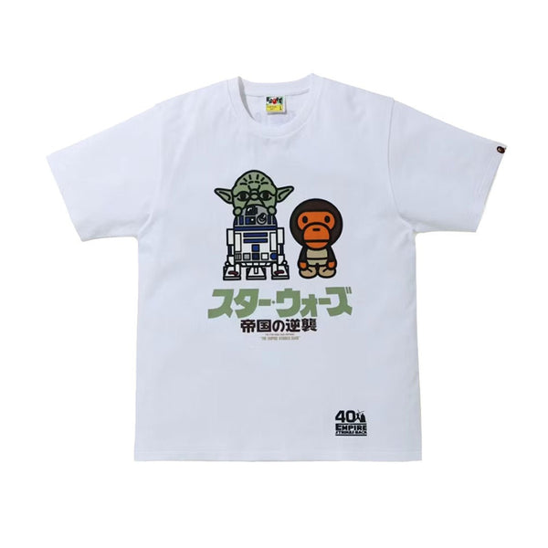 BAPE X Star Wars Baby Milo & Yoda Tee White by Bape - NWAHype 1 for streetwear T-Shirts in USA