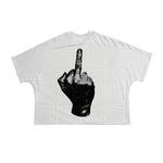 Billionaire Studios Born Flipped Bird White Tee by Billionaire Studios - NWAHype 1 for streetwear T-Shirts in USA