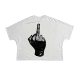 Billionaire Studios Born Flipped Bird White Tee by Billionaire Studios - NWAHype 1 for streetwear T-Shirts in USA
