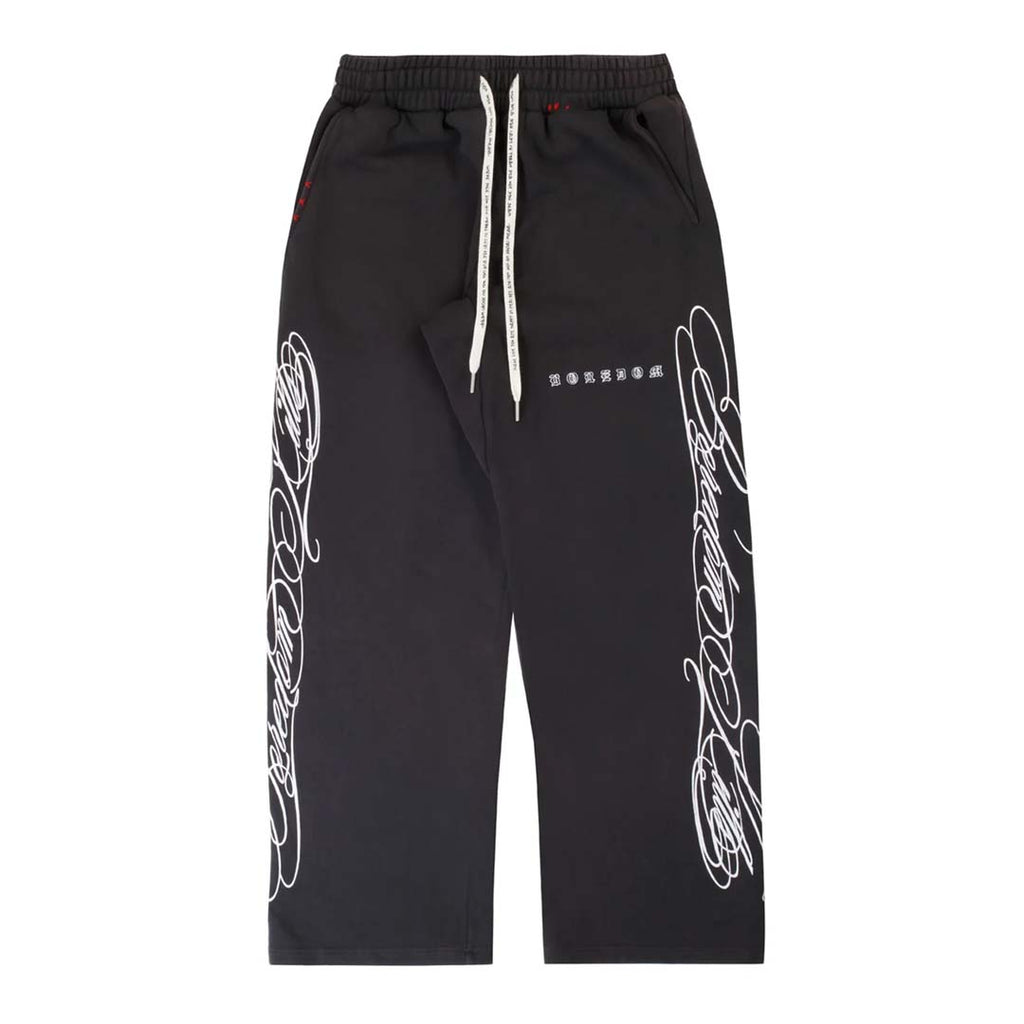 Boredom Kills Script Sweatpants Black White by Boredom Kills - NWAHYPE No.1 for streetwear Pants in USA