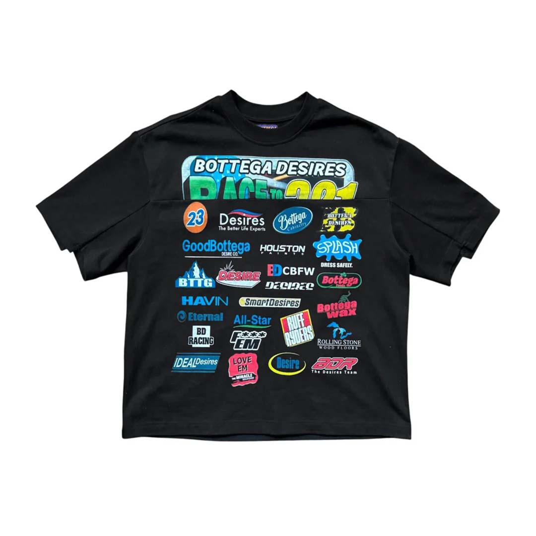 Bottega Desires Race Tee Black by Bottega Desires - NWAHype 1 for streetwear T-Shirts in USA