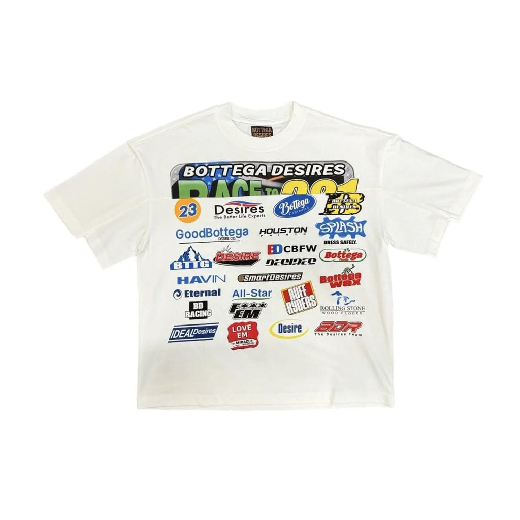 Bottega Desires Race White tee by Bottega Desires - NWAHYPE No.1 for streetwear T-Shirts in USA