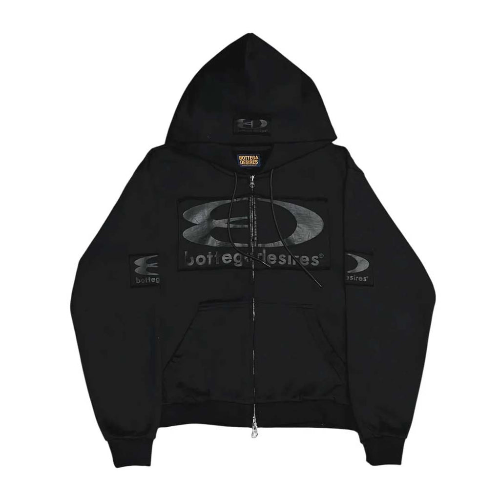 Bottega Desires Tech Zip Up Jacket Black by Bottega Desires - NWAHYPE No.1 for streetwear Hoodies in USA