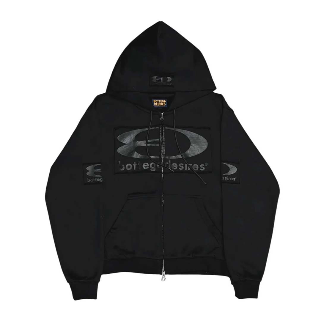 Bottega Desires Tech Zip Up Jacket Black by Bottega Desires - NWAHYPE No.1 for streetwear Hoodies in USA