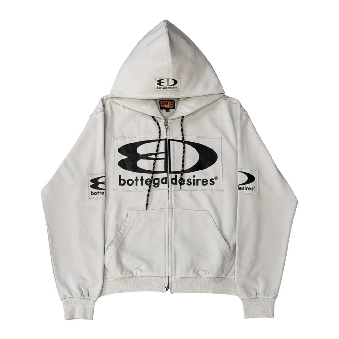 Bottega Desires Tech Zip Up Jacket Grey by Bottega Desires - NWAHYPE No.1 for streetwear Hoodies in USA