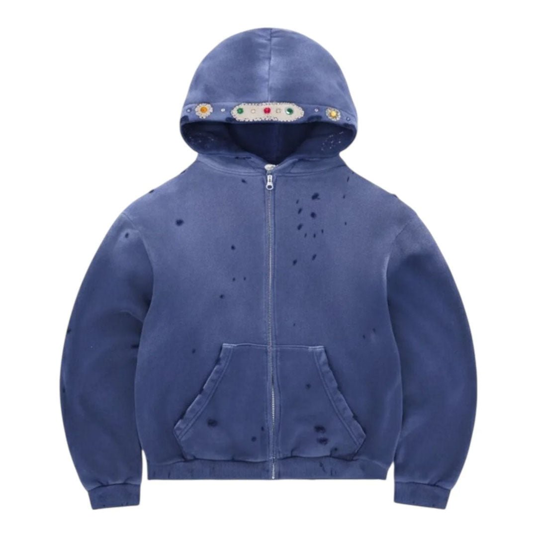 Bravest Blue Sapphire Zip Up Hoodie by Bravest Studios - NWAHype No.1 for streetwear Hoodies in USA