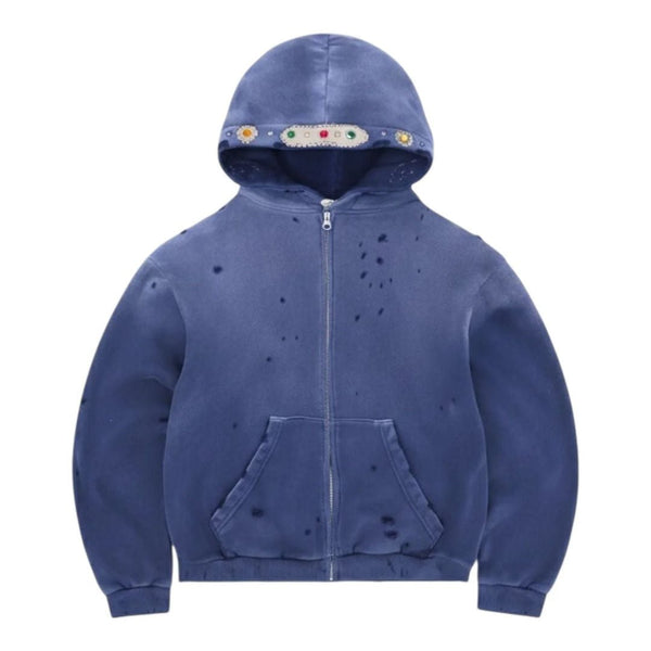 Bravest Blue Sapphire Zip Up Hoodie by Bravest Studios - NWAHype No.1 for streetwear Hoodies in USA