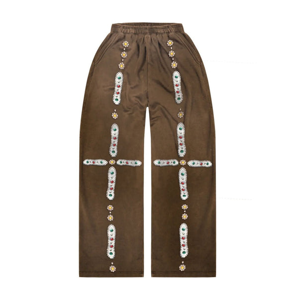 Bravest Brown Sapphire Baggy Sweatpants by Bravest Studios - NWAHype No.1 for streetwear Pants in USA