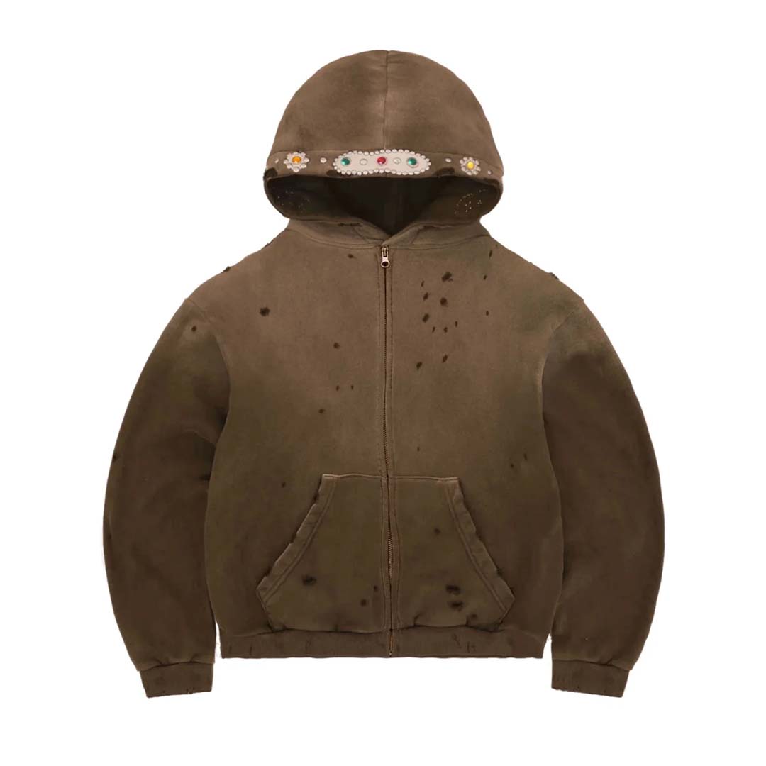 Bravest Brown Sapphire Zip Up Hoodie by Bravest Studios - NWAHype No.1 for streetwear Pants in USA
