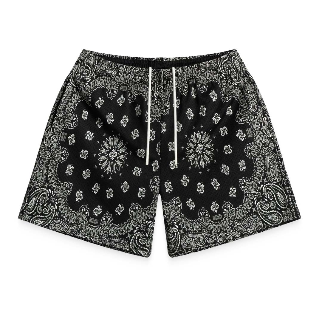 Bravest Paisley Two Tone Black Mesh Shorts by Bravest Studios - NWAHYPE No.1 for streetwear Shorts in USA