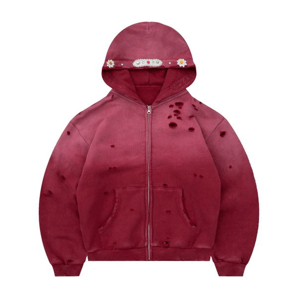 Bravest Red Sapphire Zip Up Hoodie by Bravest Studios - NWAHYPE No.1 for streetwear Hoodies in USA