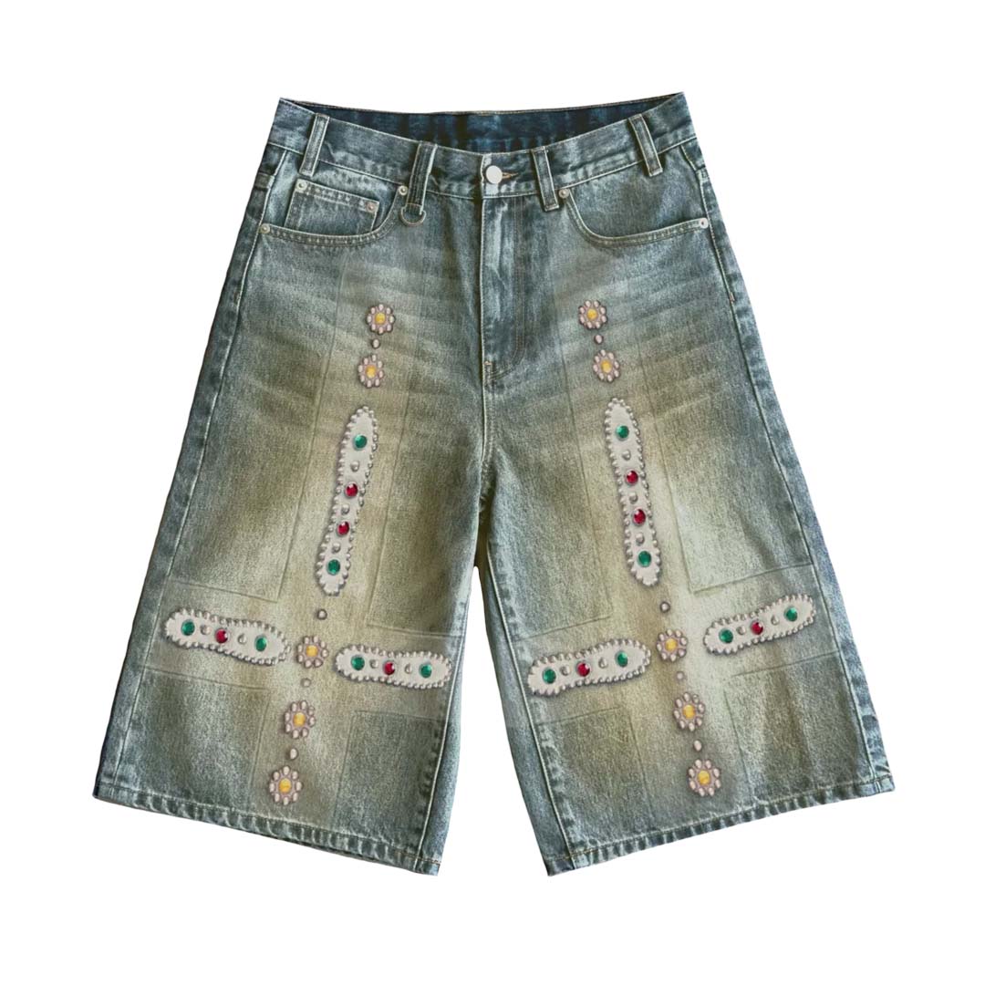Bravest Sapphire Blue Denim Shorts by Bravest Studios - NWAHYPE No.1 for streetwear Shorts in USA