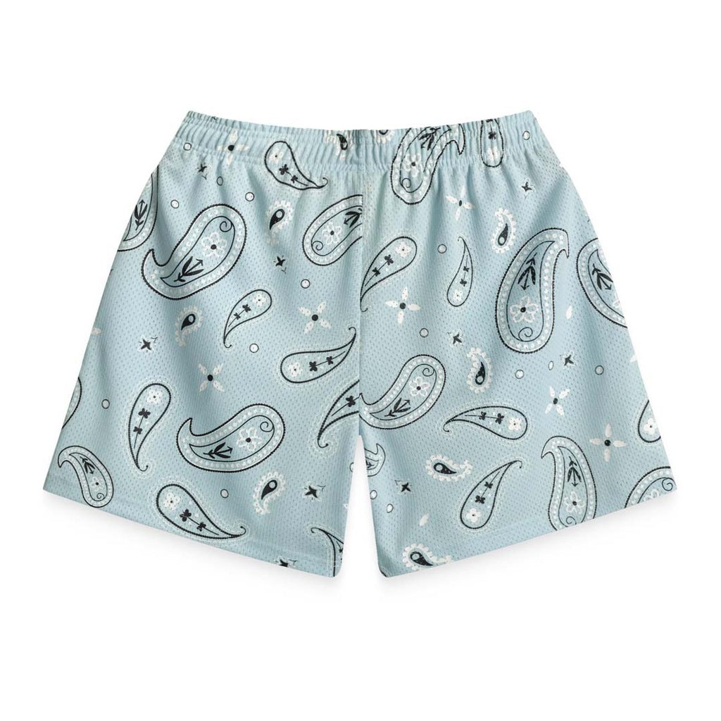 Bravest Sky Paisley V3 Light Blue Mesh Shorts by Bravest Studios - NWAHYPE No.1 for streetwear Shorts in USA