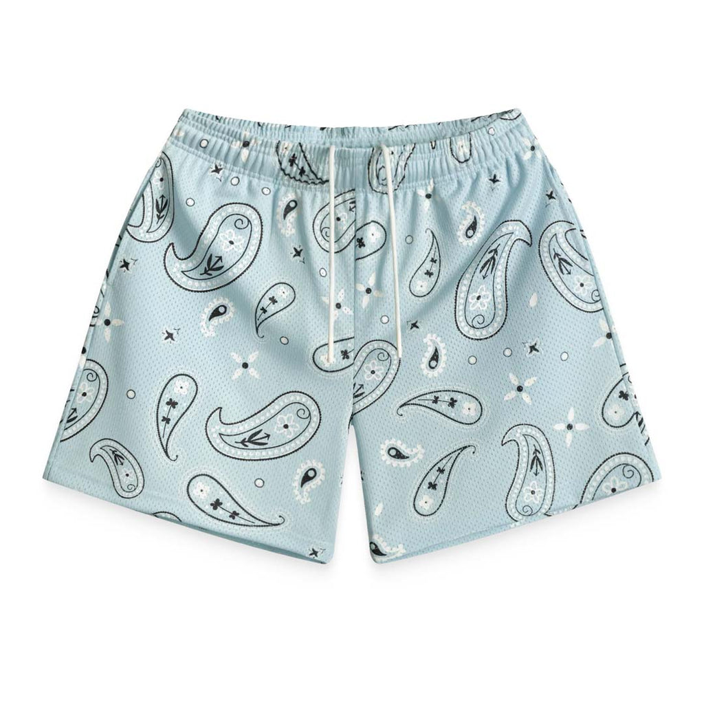 Bravest Sky Paisley V3 Light Blue Mesh Shorts by Bravest Studios - NWAHYPE No.1 for streetwear Shorts in USA