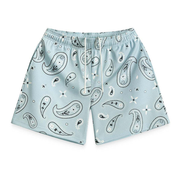Bravest Sky Paisley V3 Light Blue Mesh Shorts by Bravest Studios - NWAHYPE No.1 for streetwear Shorts in USA